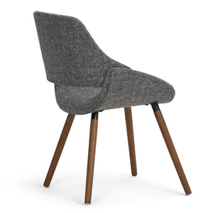 English Elm Malden Bentwood Dining Chair - Stylish Grey Upholstered Seat For Mid-Century Modern Spaces B136P158893