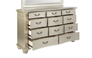 English Elm Lyon 11-Drawer Dresser with Rich Wood Veneer and Gold Accents, Fully Assembled for Instant Style Champagne 22 L x 42 W x 70 H B078P301591