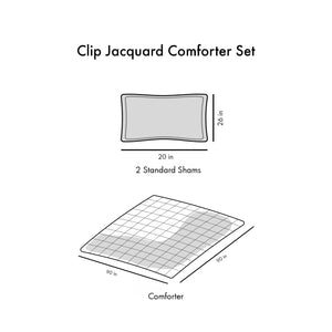 English Elm Full/Queen Lucy Clip Jacquard Comforter Set - Pom Pom Texture, Hypoallergenic, OEKO-TEX Certified Elegance B03596003