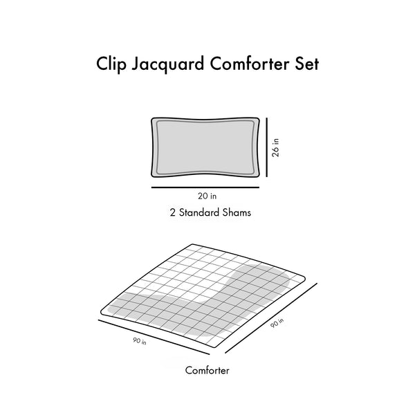 English Elm Full/Queen Lucy Clip Jacquard Comforter Set - Pom Pom Texture, Hypoallergenic, OEKO-TEX Certified Elegance B03596003