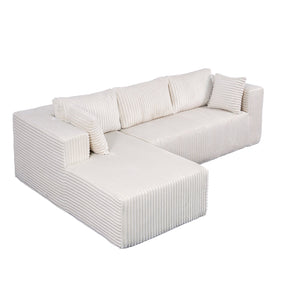 English Elm 105" L-Shaped Modular Sofa - Plush All-Foam Design, Space-Saving, Easy Maintenance For Modern Living W1710S00426