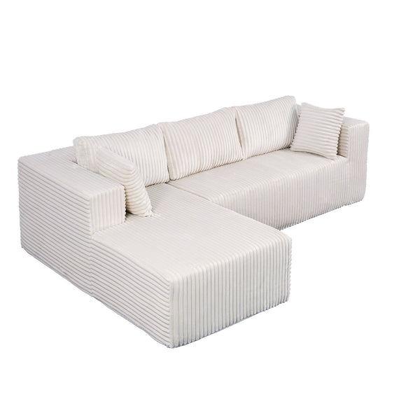 English Elm 105" L-Shaped Modular Sofa - Plush All-Foam Design, Space-Saving, Easy Maintenance For Modern Living W1710S00426