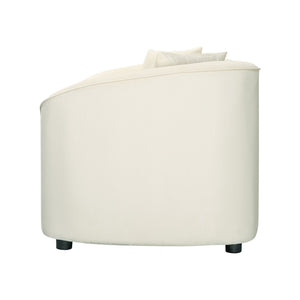 English Elm Christopher Knight Home® - 87" Curved Contemporary Sofa In Off-White Velvet: Elegant Design, Plush Comfort & Durable Frame For Living Spaces N767P2323857B