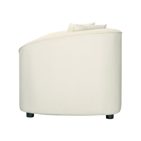 English Elm Christopher Knight Home® - 87" Curved Contemporary Sofa In Off-White Velvet: Elegant Design, Plush Comfort & Durable Frame For Living Spaces N767P2323857B