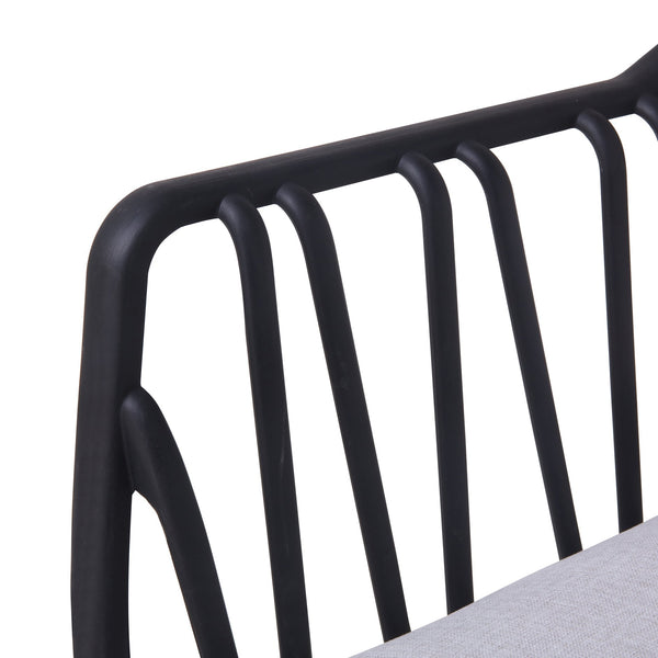 English Elm Christopher Knight Home® - Huron Outdoor PP Club Chair with Waterproof Olefin Cushions, Durable Plastic Frame and Iron Legs - Weather-Resistant Patio Seating Set Black+ Gray N775P178198B