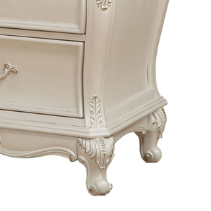 English Elm Pearl Elegant 2-Drawer Nightstand with Granite Top, Felt-Lined Drawer, Queen Anne Legs, Durable Craftsmanship B062P215398