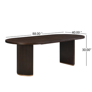 English Elm Christopher Knight Home® - Oval Dining Table Double Pedestal In Rich Espresso - Modern-Rustic Design For Family Gatherings N771P265584O_N771P265585O
