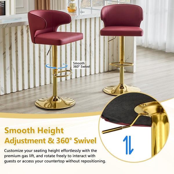 English Elm Modern Pu Leather Swivel Barstools with High Back Ergonomic Seat for Kitchen Island W2920P419843