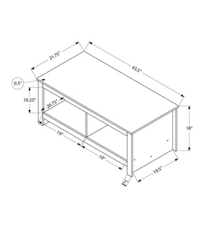 English Elm Coffee Table Rectangular Grey Laminate with Bottom Shelf for Transitional Living Rooms B2710P461752