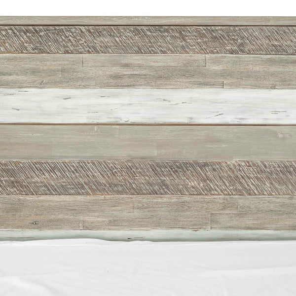 English Elm Beloro Queen Platform Bed in Two Tone Acacia Wood Gray — Durable No-Box-Spring, 8" Storage Clearance, Easy Assembly B2736S00021