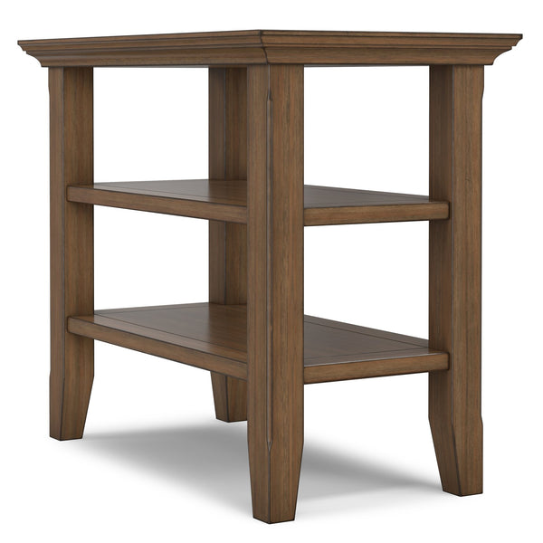 English Elm Acadian Pine Open Shelf Side Table Rustic Aged Finish for Bedroom or Living Room B136P420285