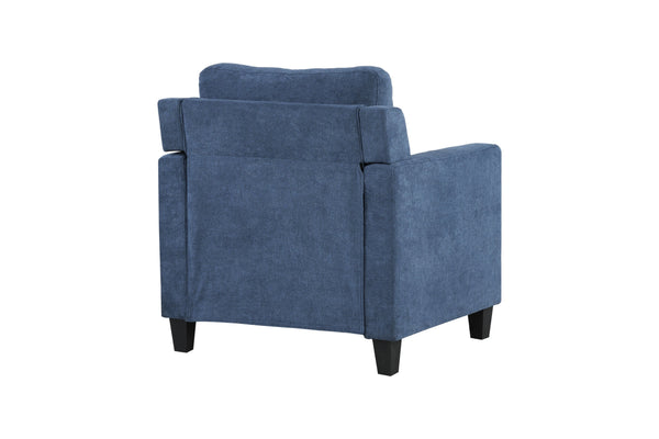 English Elm Horatio Elegant Chenille Accent Chair with Pocket Coil Seat, Modern Tight-Back Design & Durable Frame Navy 30 L x 26 W x 24 H B2726P248627