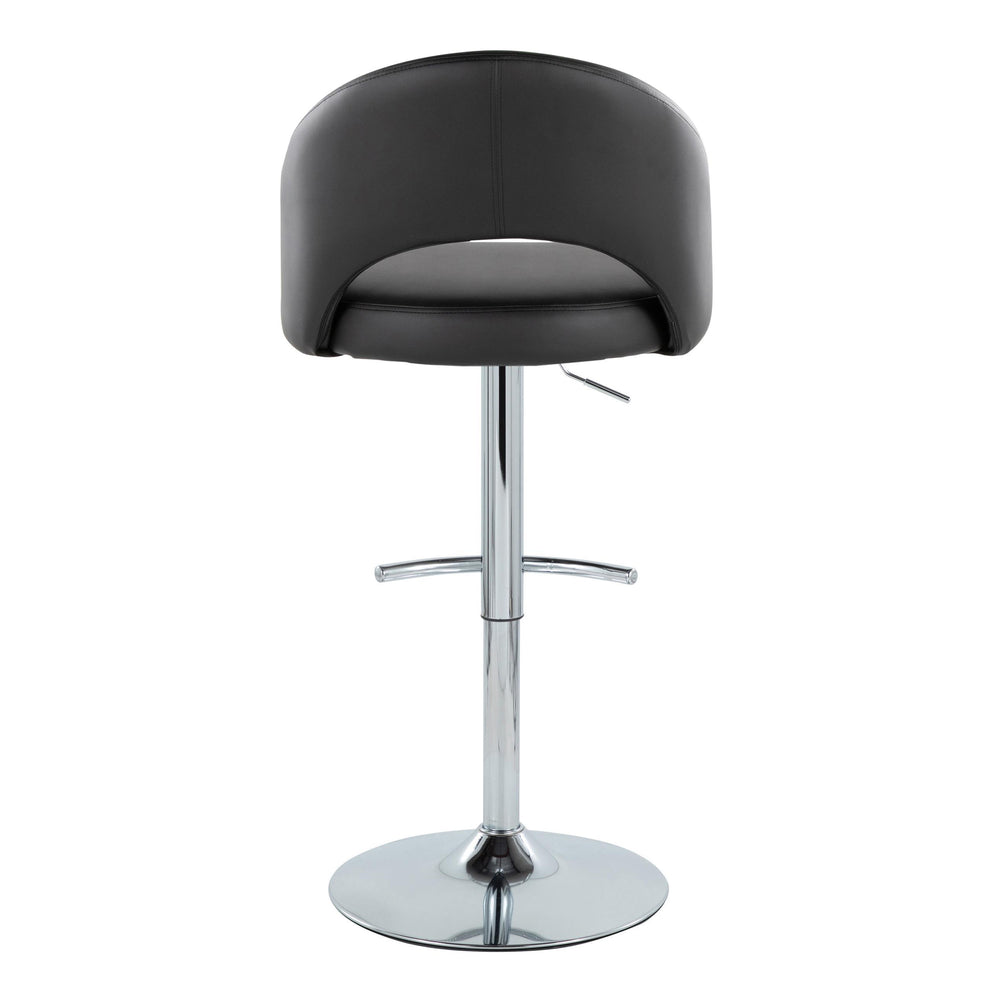 English Elm Adjustable Swivel Barstools Set of 2 Fabric Seat Black Metal Base Kitchen Counter Black B202S02011