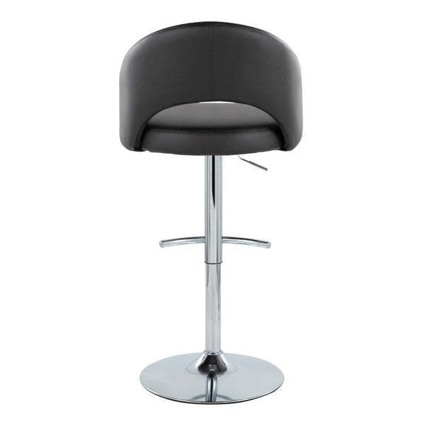 English Elm Adjustable Swivel Barstools Set of 2 Fabric Seat Black Metal Base Kitchen Counter Black B202S02011