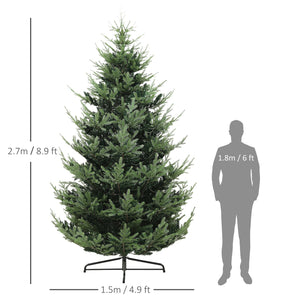 English Elm Homcom 9 Ft Prelit Nordic Pine Tree With 300 Led Lights, Remote Control, Easy Setup & Sturdy Base W2225P249639