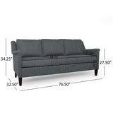 Christopher Knight Home® - Noble House - Dupont Contemporary 3 Seater Fabric Sofa