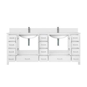 English Elm White Double Bath Vanity With White Quartz Top & Faucet Set – Elegant Storage Solution For Bathrooms B2731P259147-GIGA