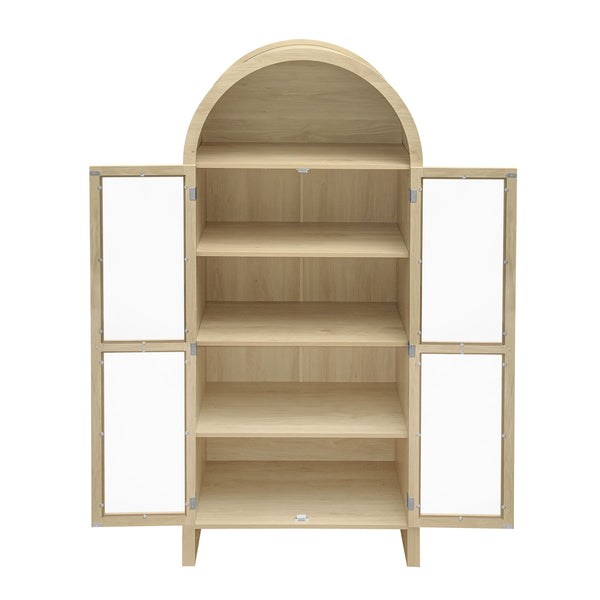 English Elm 70.28" Tall Arched Kitchen Pantry - Modern Farmhouse Cabinet With Adjustable Shelves For Versatile Storage W688P204446