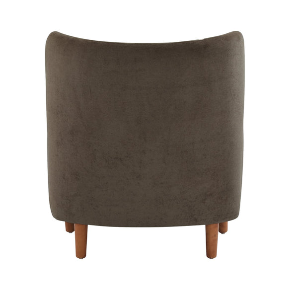 English Elm Christopher Knight Home® - Parmelee Upholstered Wingback Club chair in Velvet with Solid Wood Legs, Mid-Century Comfort Design Almond,Dark Brown,Teak 30.85 L x 30 W x 27 H N776P265764P