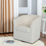 Christopher Knight Home® - Noble House - - Teddy Velvet Swivel Chair, White, No Installation Required