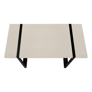 English Elm Computer Desk: Sleek 48" Contemporary Workstation With Beige Laminate & Black Metal Frame For Home Office B2710P219881