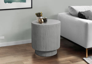 English Elm Accent Table Round Matte Finish Weather Resistant Magnesium Oxide Indoor Outdoor Side Grey B2710P461662