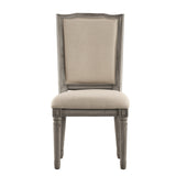 Homelegance By Top-Line Mayer Ornate Linen and Wood Dining Chairs (Set of 2) Beige Rubberwood