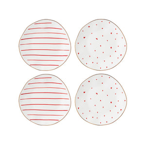 Lenox Garnet Bay Dessert Plates, Set of 4 Red, WHITE PORCELAIN 896840