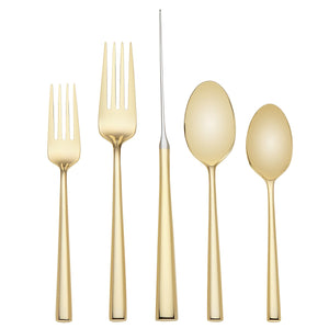 Lenox Kate Spade Malmo Gold 5-Piece Flatware Set Metallic, STAINLESS METAL 859567