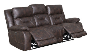 English Elm Steve Silver - Aria Power Recliner Sofa Brown with Gel Memory Foam & 49-Coil Seats, USB, Lay-Flat Power Comfort B081P157493