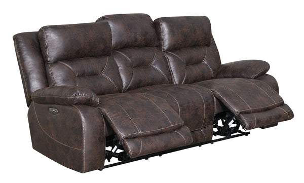 English Elm Steve Silver - Aria Power Recliner Sofa Brown with Gel Memory Foam & 49-Coil Seats, USB, Lay-Flat Power Comfort B081P157493