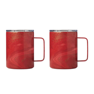 Lenox Cambridge 16 Oz Red Geo Insulated Coffee Mugs, Set of 2 NO COLOR METAL E9513RDCB2DS