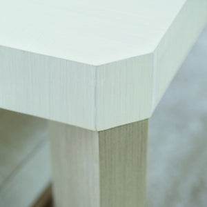 Bernhardt Bernhardt Linear White Pyramid Dining Table With Two Removable Leaves, Tapered Gray Legs — Glamorous Transitional Design 381222