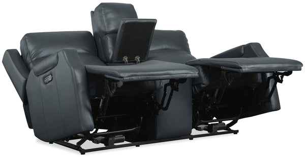 Hooker Furniture Nelson Power Reclining Loveseat Top Grain Leather Zero Gravity Lumbar Living Room SS836-PHZLC2-049