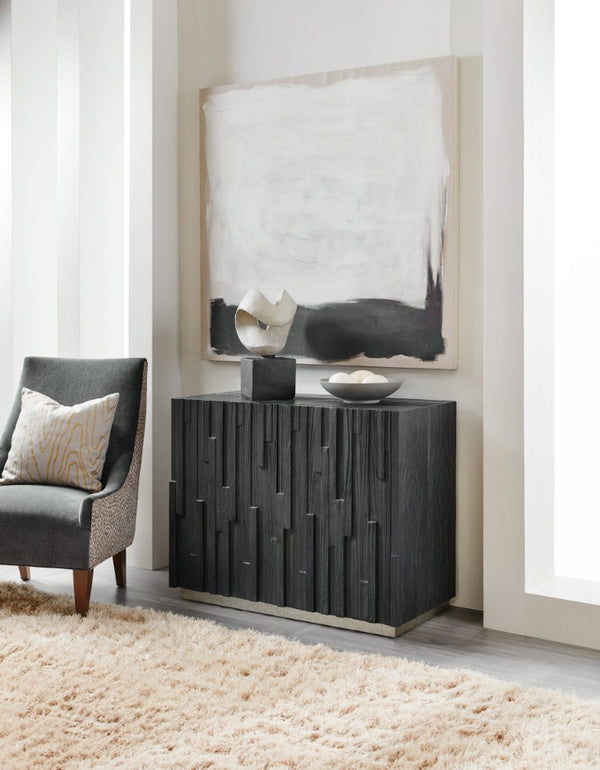 Hooker Furniture Chapman Charred Shou Sugi Ban Accent Chest With Hand-Hammered Pewter Accents, Media-Ready Storage 6033-85004-99