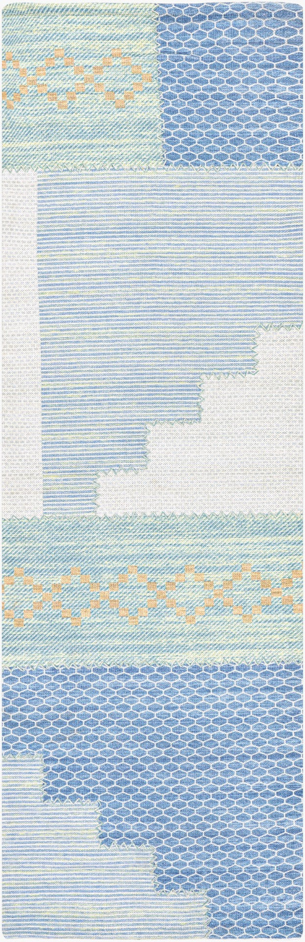 Surya Didim 2'6" X 8' Handmade Rug – Global Inspired Elegance And Durability For Your Home Decor Space! Denim Viscose,Polyester,Cotton Ddm2301-268