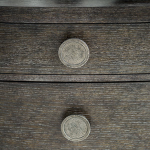 Bernhardt Bernhardt Linea Bowfront Bachelor's Chest Cerused Charcoal — Rustic Modern Wire-Brushed Oak Storage 384230B