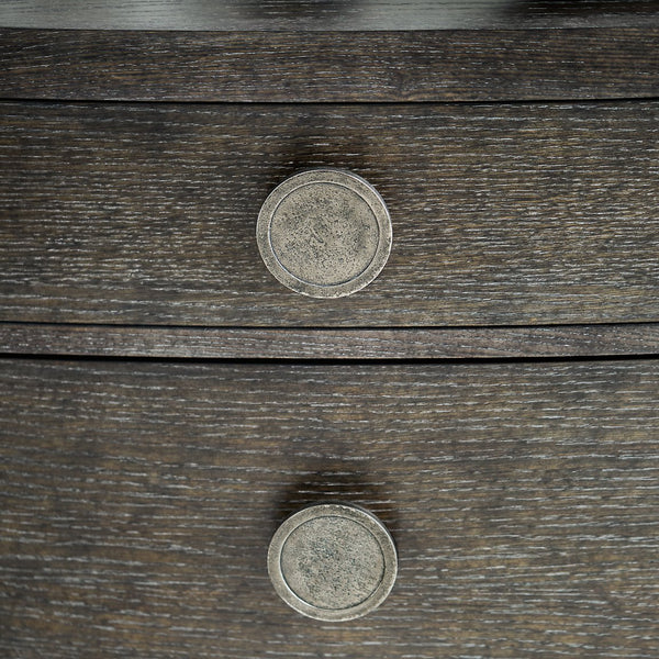 Bernhardt Bernhardt Linea Bowfront Bachelor's Chest Cerused Charcoal — Rustic Modern Wire-Brushed Oak Storage 384230B