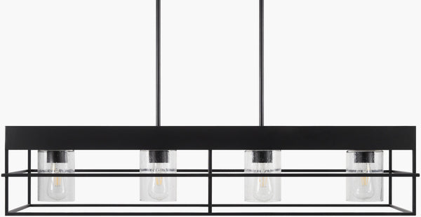 Livabliss Didier Raw Iron Rectangular Chandelier Industrial Rustic Dining Room Ceiling Light DDR-001