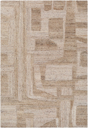 Livabliss Dundee Hand Tufted Wool Accent Rug Bohemian Global Pattern for Entryway or Living Room Beige, Taupe 6' x 9' DDU2304-69