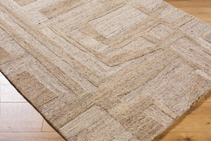Livabliss Dundee Hand Tufted Wool Accent Rug Bohemian Global Pattern for Entryway or Living Room Beige, Taupe 6' x 9' DDU2304-69