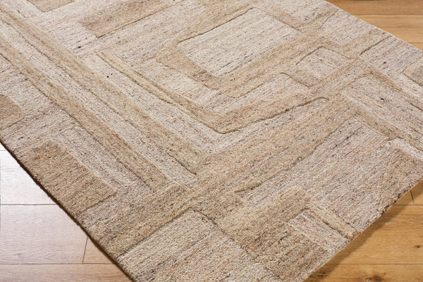 Livabliss Dundee Hand Tufted Wool Accent Rug Bohemian Global Pattern for Entryway or Living Room Beige, Taupe 6' x 9' DDU2304-69