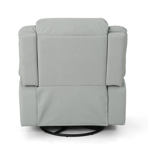 English Elm Christopher Knight Home® - 39" Wide Faux Leather Manual Swivel Recliner with 360° Rotation, Multi-Angle Comfort and Durable PU Finish LIGHT GREY 62814.00LGRY