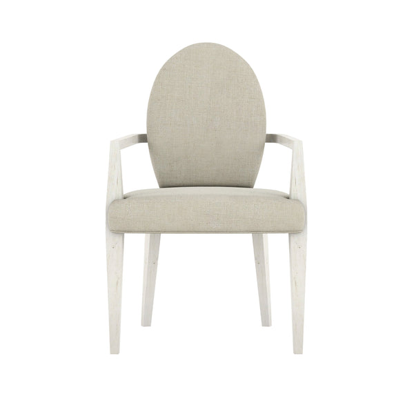A.R.T. Furniture Ashlar Coastal Modern Arm Chair In Bisque - Upholstered Linen-blend Seat, Elegant Design & Floor Glides - Set Of 2 Beige Parawood Solids,Birch Veneers,Foam,Fabric 333207-2250
