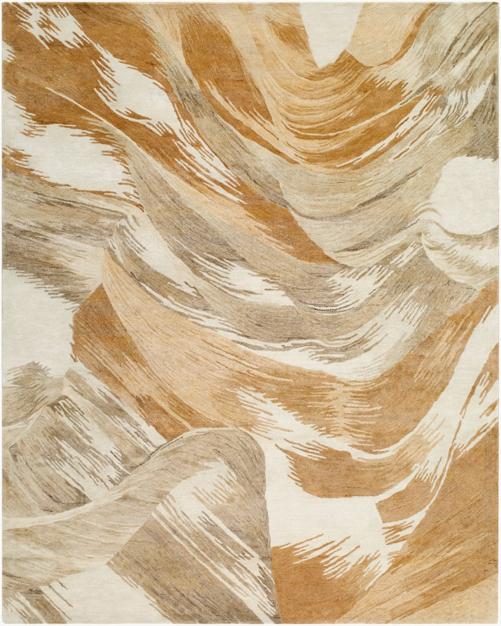 Surya Diva 10' X 14' Handmade Mid-century Modern Rug - Luxurious Rayon & Wool Blend For Timeless Elegance 'Caramel Rayon,Wool Ddv2303-810
