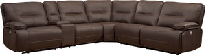 Parker House Parker Living Spartacus - Chocolate 6 Piece Modular Power Reclining Sectional with Power Adjustable Headrests Chocolate 70% Polyester, 30% PU (W) MSPA-PACKA(H)-CHO