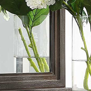 English Elm Steve Silver - Broomfield Dresser and Mirror Set Dark Brown — Walnut Finish, Champagne Metal Accents, Smooth Glide Drawers B081S00266