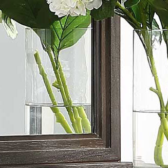 English Elm Steve Silver - Broomfield Dresser and Mirror Set Dark Brown — Walnut Finish, Champagne Metal Accents, Smooth Glide Drawers B081S00266