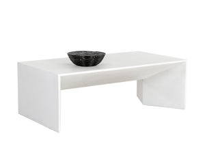 Sunpan Nomad Coffee Table - Elegant Concrete Design with Unique Textures for Indoor and Covered Outdoor Use White
