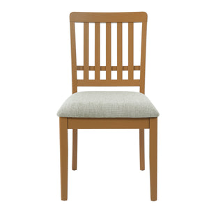 English Elm 2-piece Scandinavian Rubberwood Dining Chair Set with Curved Backrest and Padded Fabric Seat Light Brown N752P405934A